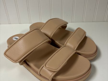 Tan Sandals Flats Open Edit, Size 8 on Sale