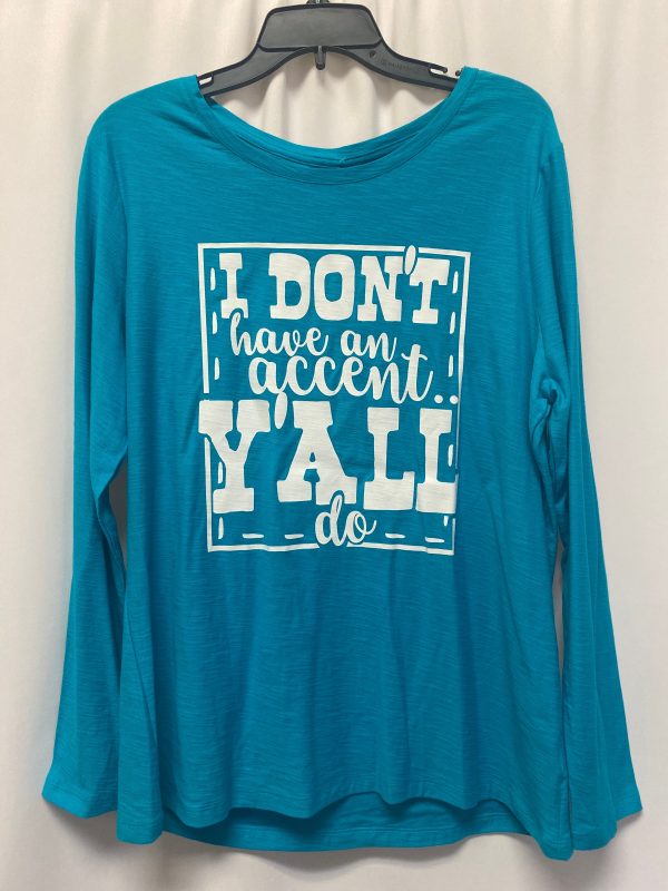 Teal Top Long Sleeve Faded Glory, Size Xxl For Sale