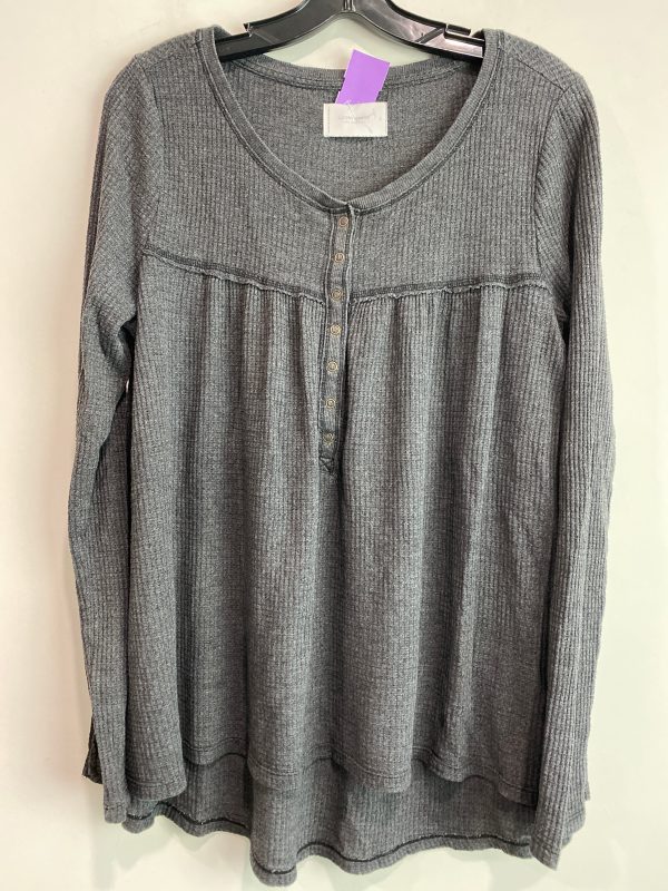 Grey Top Long Sleeve Lucky Brand, Size L Sale