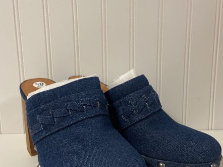 Blue Denim Shoes Heels Block Lucky Brand, Size 8.5 Fashion