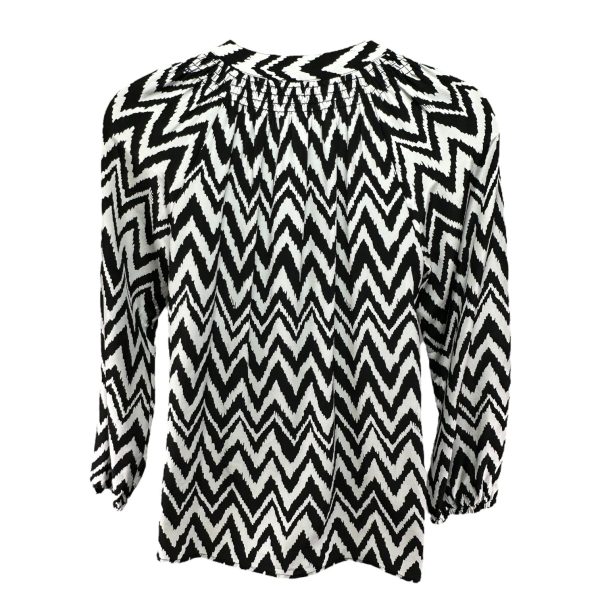 Elsa Top in Get Your Chev On Black & White Silk Lilly Pulitzer, Size L Supply