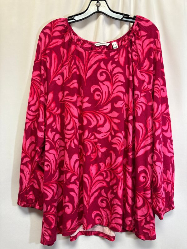 Pink Top Long Sleeve Isaac Mizrahi Live Qvc, Size 3x Online now