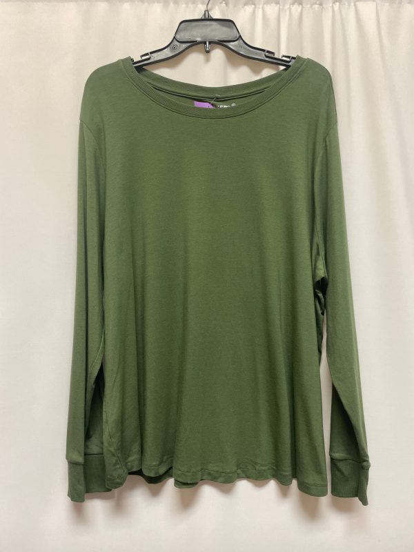 Green Top Long Sleeve Terra & Sky, Size 2x Online