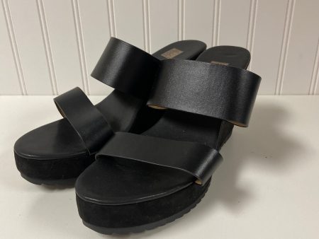 Black Sandals Heels Wedge Clothes Mentor, Size 10 Discount