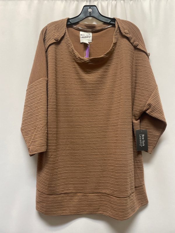 Brown Top 3 4 Sleeve New York Laundry, Size 3x Supply