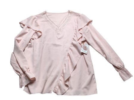 Pink Top Long Sleeve Clothes Mentor, Size L For Discount