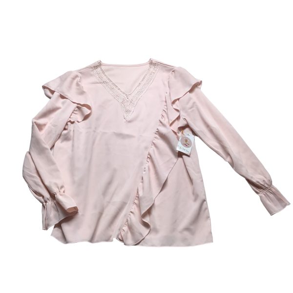 Pink Top Long Sleeve Clothes Mentor, Size L For Discount