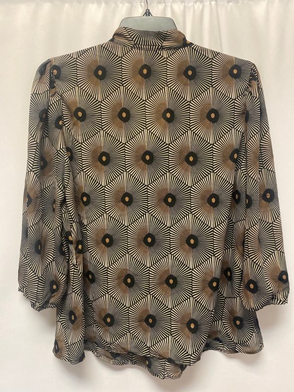 Brown Top 3 4 Sleeve By Design, Size 2x Hot on Sale