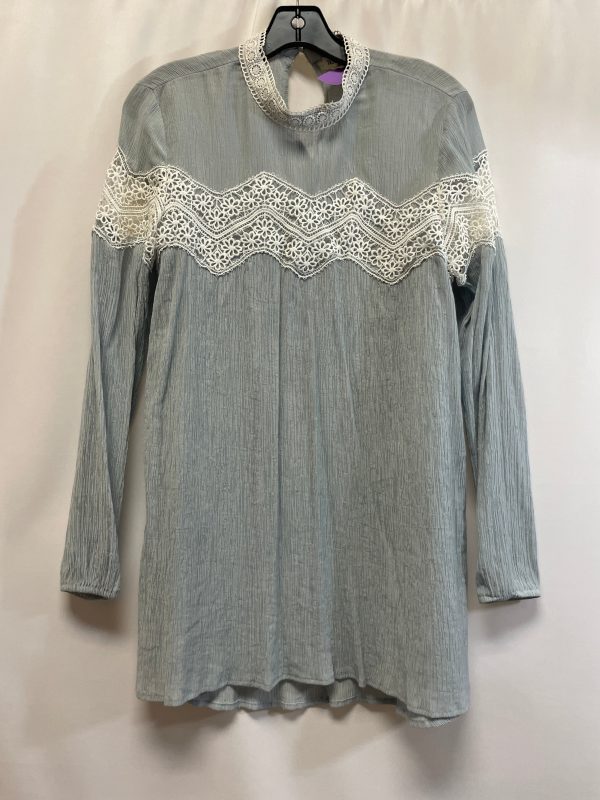 Blue Tunic Long Sleeve Clothes Mentor, Size M Hot on Sale