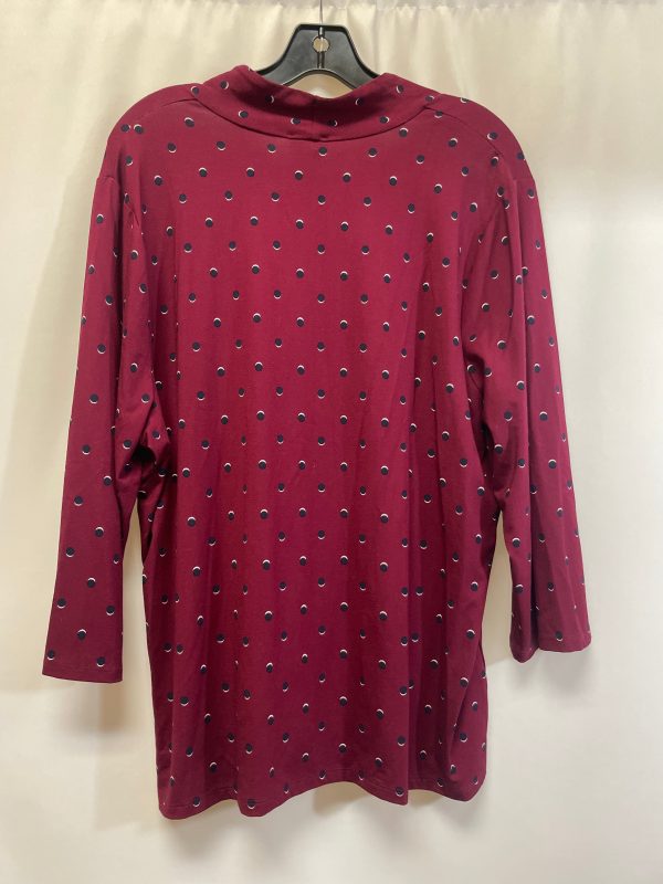 Red Top 3 4 Sleeve Talbots, Size 2x Cheap