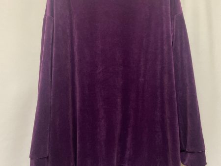 Purple Top Long Sleeve Woman Within, Size 1x Cheap